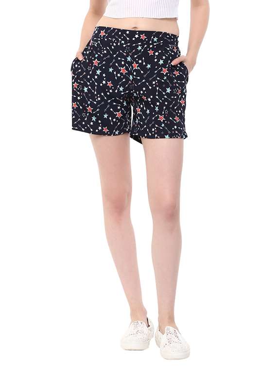 blue crepe short