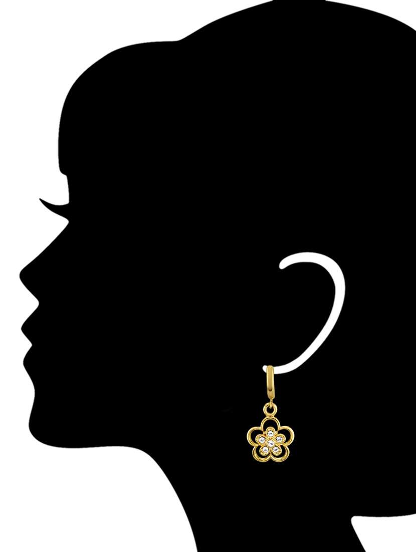 Gold Brass Pendant And Earrings Set - 12441109 -  Standard Image - 2