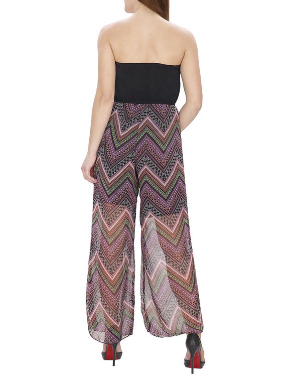 multicolored printed polyester full leg jumpsuit - 12448284 - Standard Image - 2
