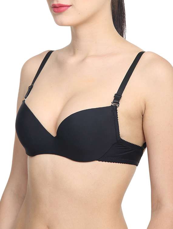 black cotton backless bra - 12455805 -  Standard Image - 2