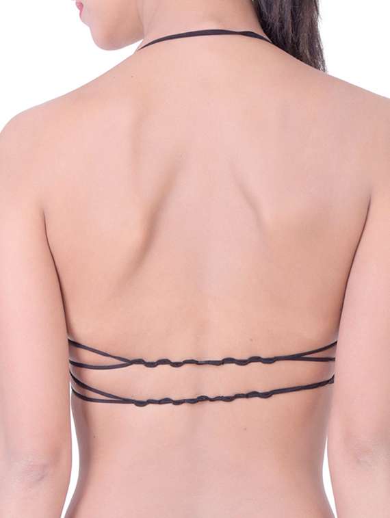 halter back front open plunge bra - 12455859 -  Standard Image - 2