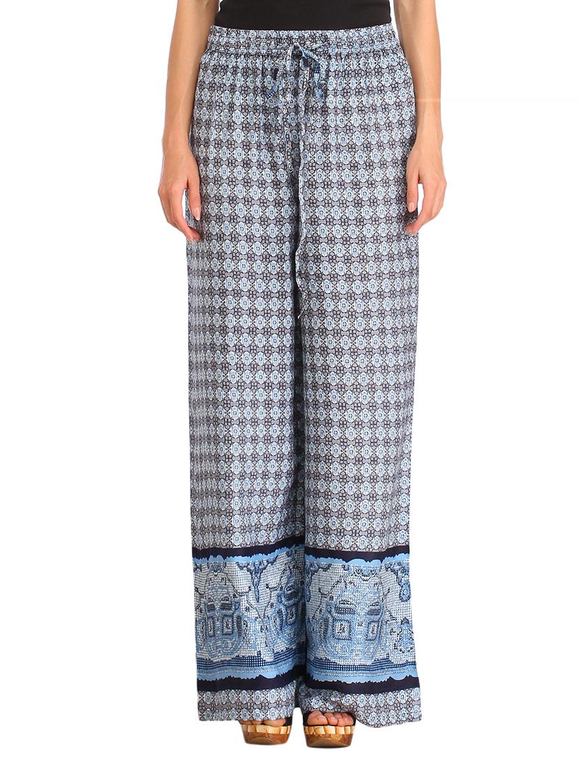 blue viscose palazzos
