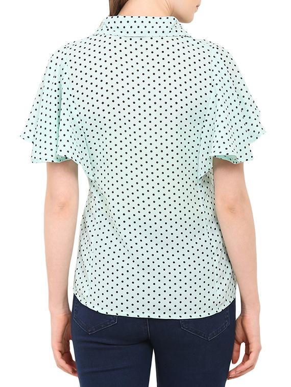 light blue polka dots printed polyester regular shirt - 12462092 - Standard Image - 2