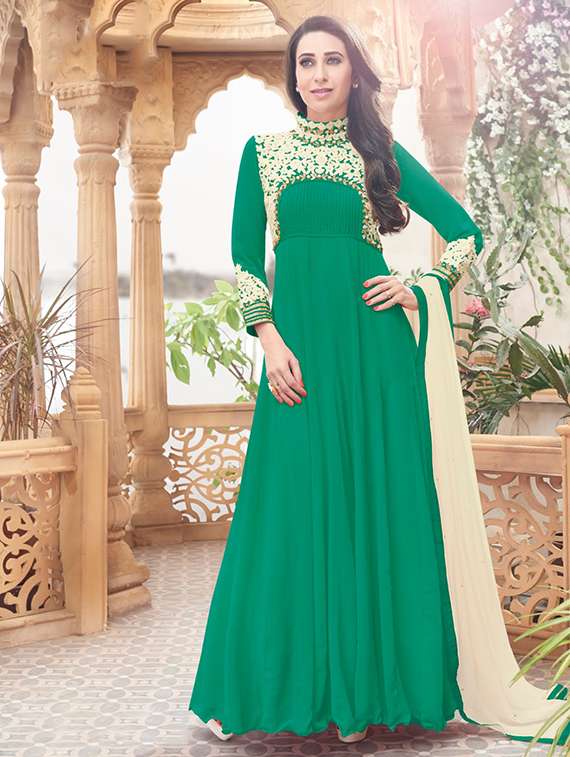 green georgette set