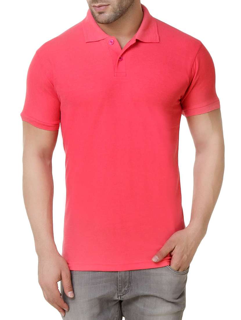 solid pink cotton t-shirt