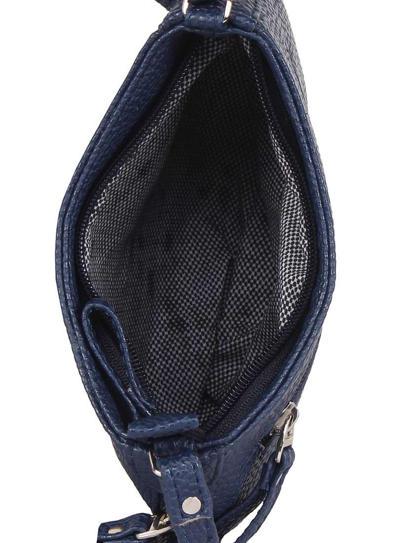 navy blue textured sling bag - 12471988 -  Standard Image - 2
