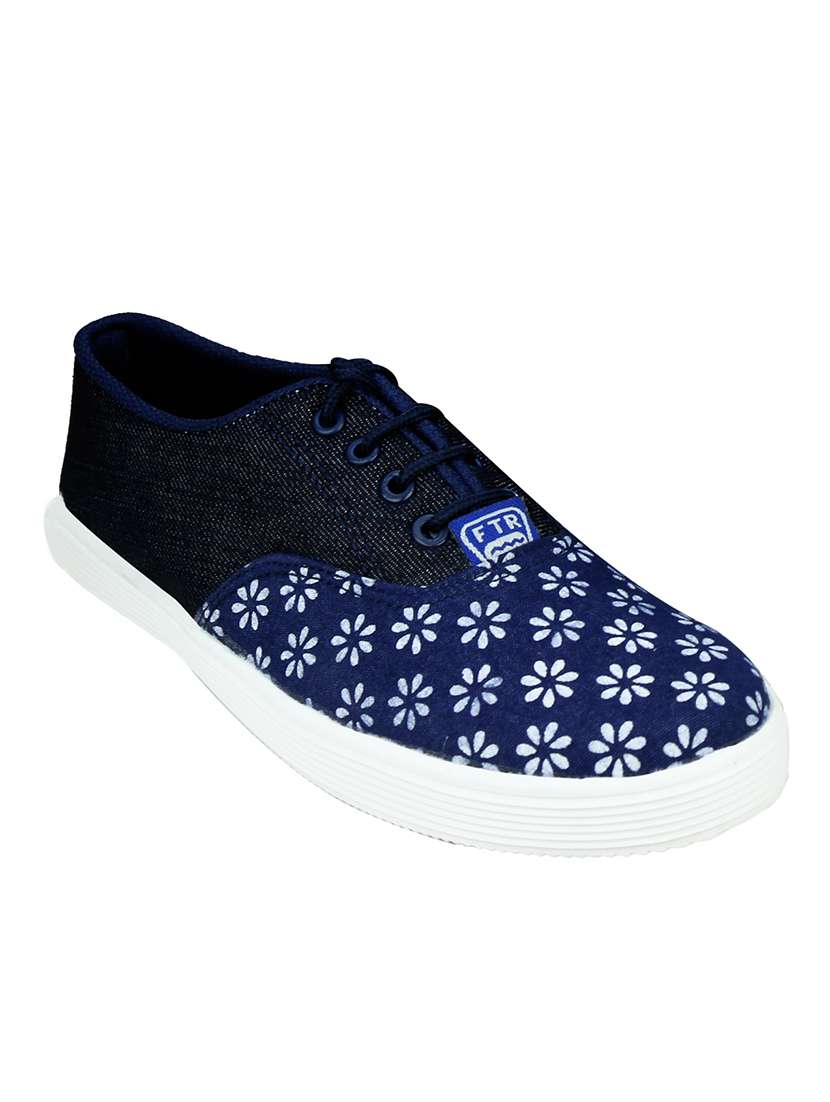 blue lace-up casual shoe
