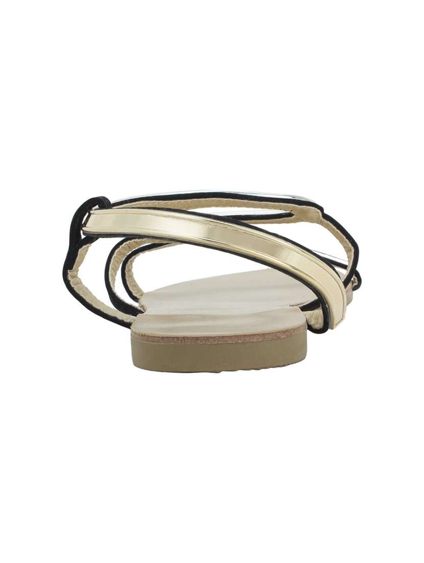 black faux leather back strap sandals - 12475422 -  Standard Image - 2