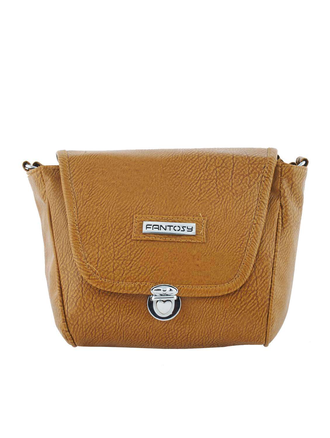 beige leatherette sling bag