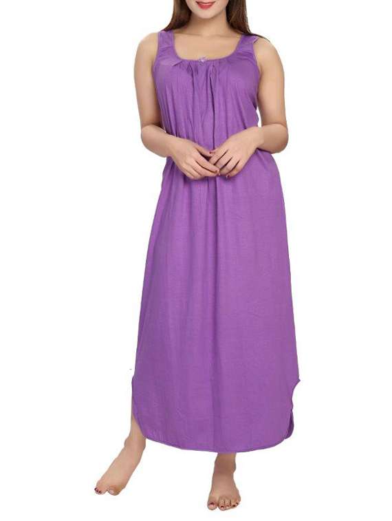 purple cotton gown