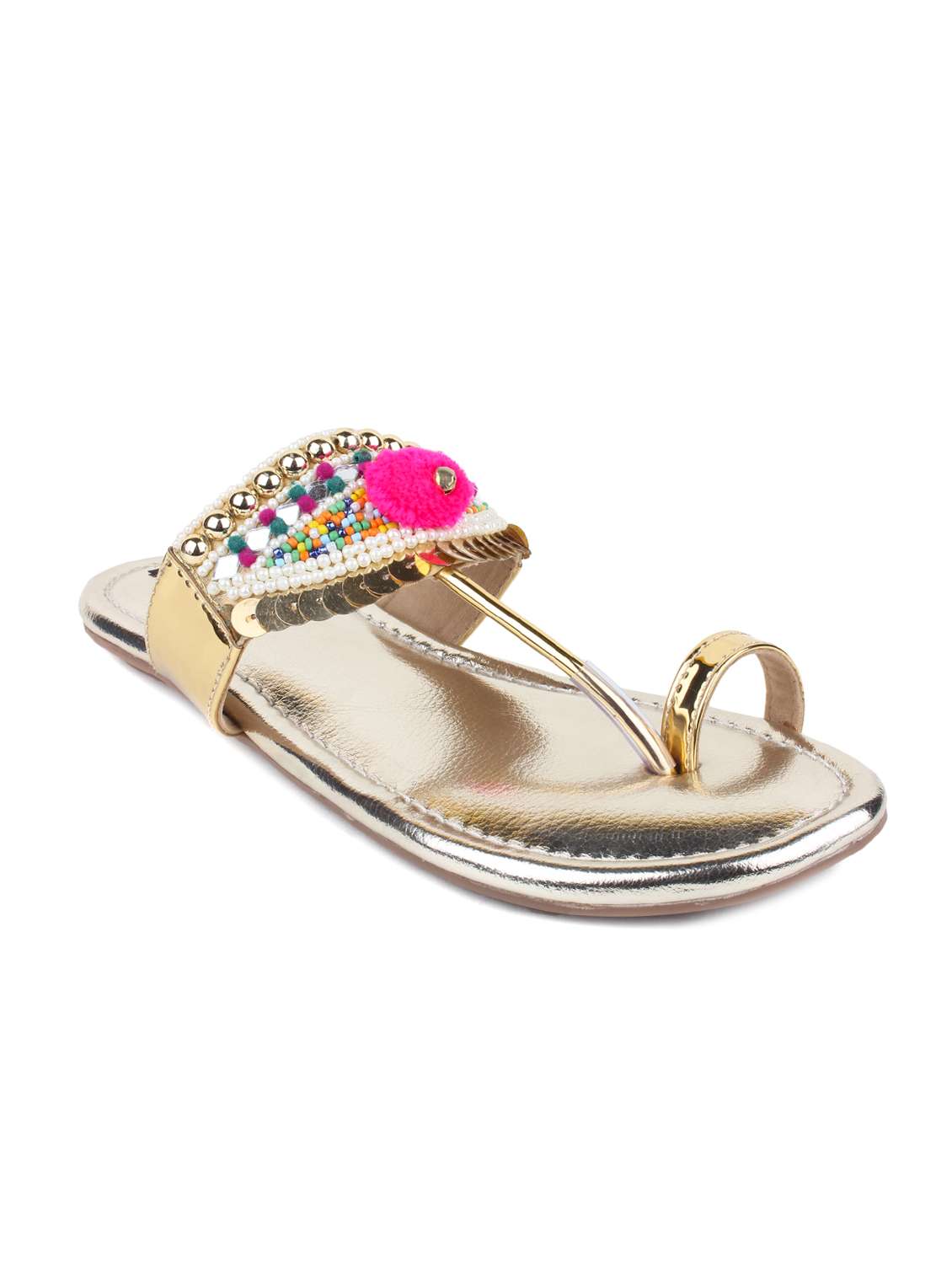 gold one toe sandal
