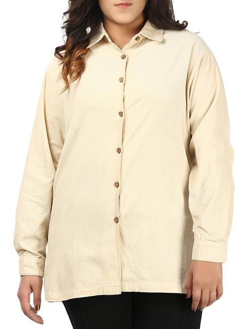 beige cotton regular shirt - 12496900 - Standard Image - 0