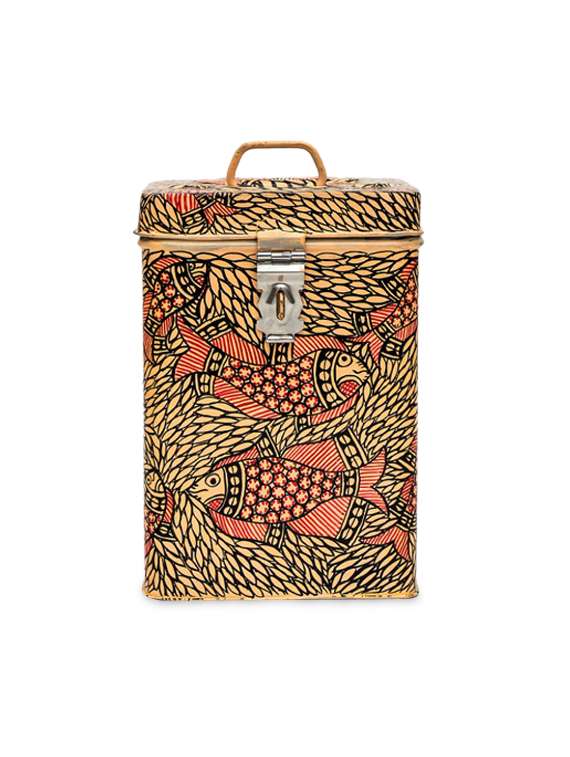 madhubani inspired handpainted container