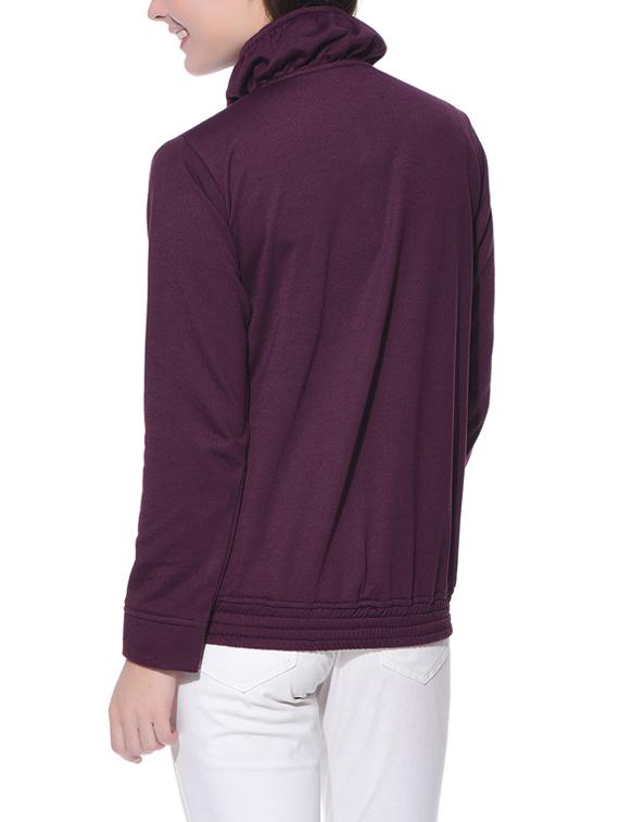 solid purple fleece jacket - 12507010 - Standard Image - 2