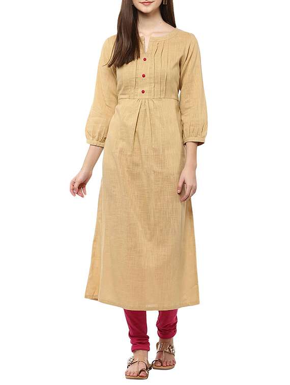 cream cotton aline kurta