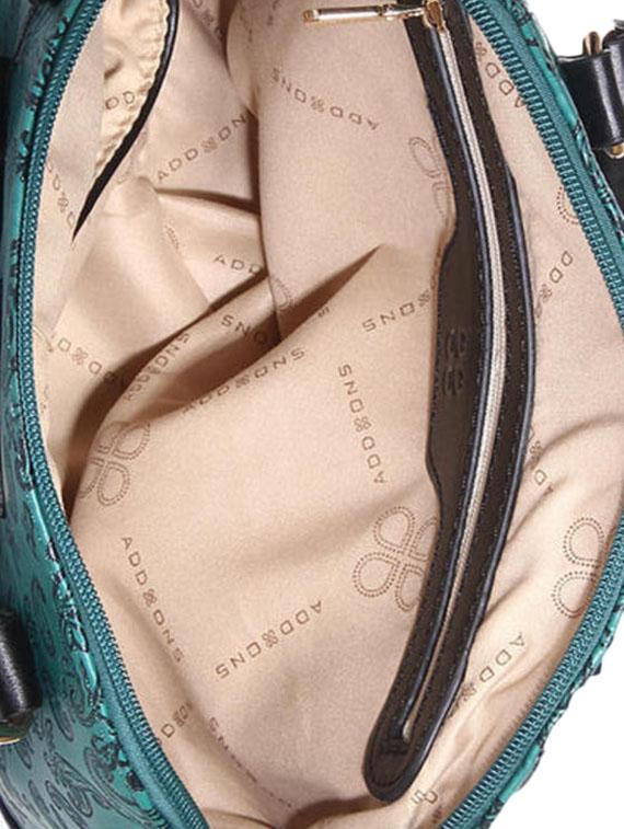 green leatherette embossed handbag - 12522676 - Standard Image - 2