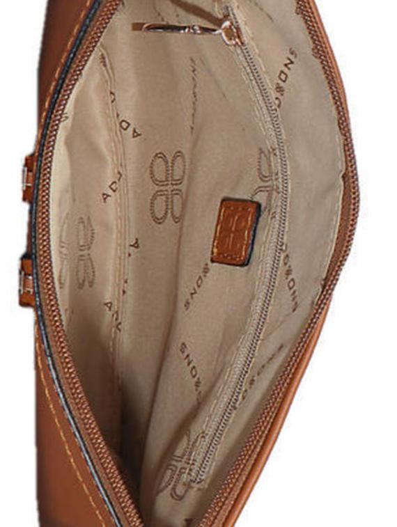 brown leatherette studded sling clutch - 12522678 - Standard Image - 2