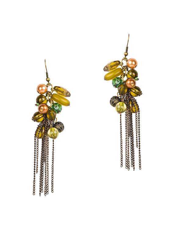 green metal earring
