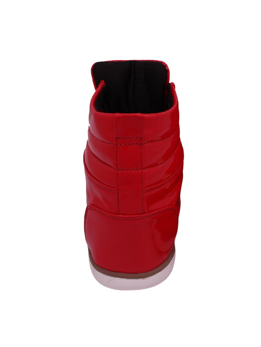 red synthetic lace up sneakers - 12553565 - Standard Image - 2