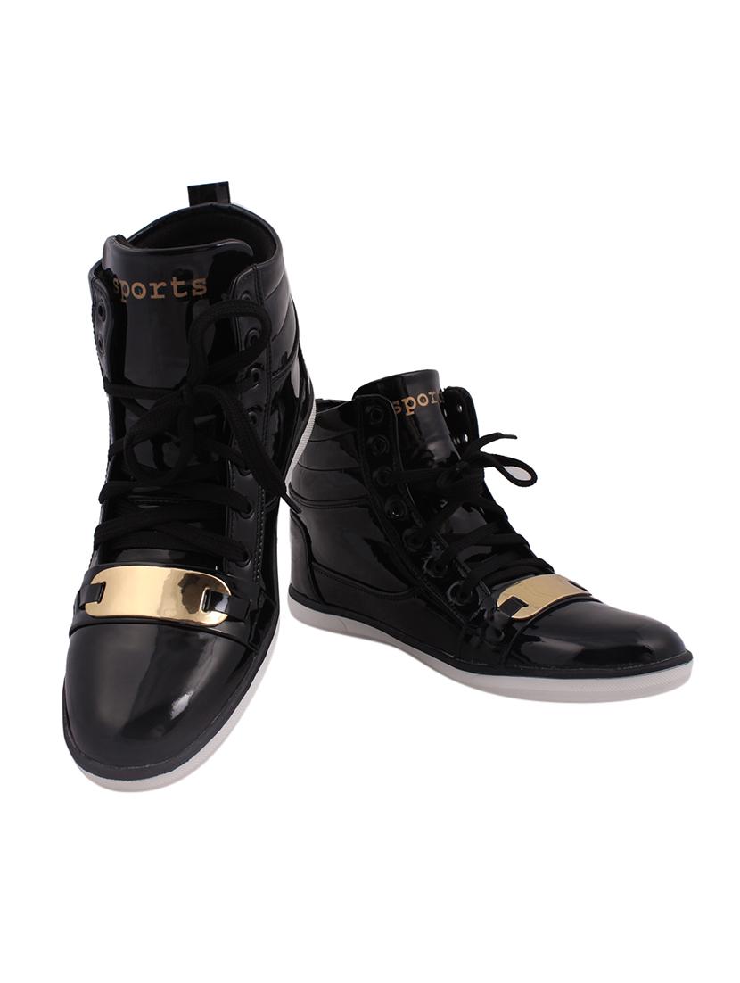 black synthetic lace up sneakers - 12553567 - Standard Image - 2