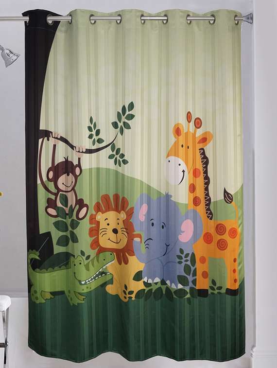 lushomes digitally printed kids design 1 shower curtain with 10 eyelets