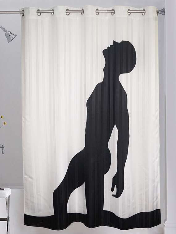 lushomes digitally printed man shower curtain with 10 eyelets