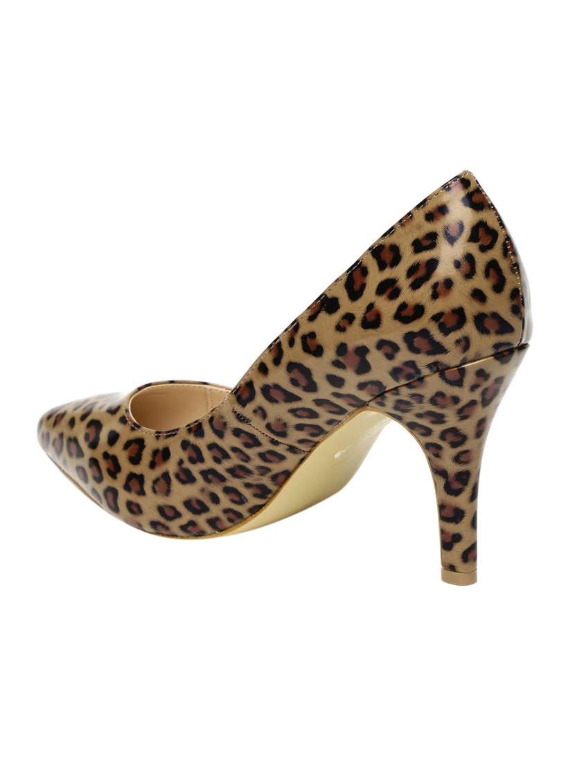 brown pu slip on pumps - 12565044 -  Standard Image - 2