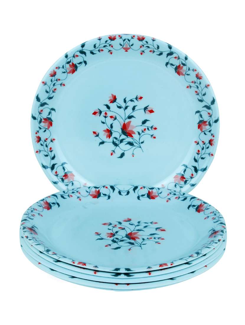 set of 6 kjaggs half plate floral print -melamine