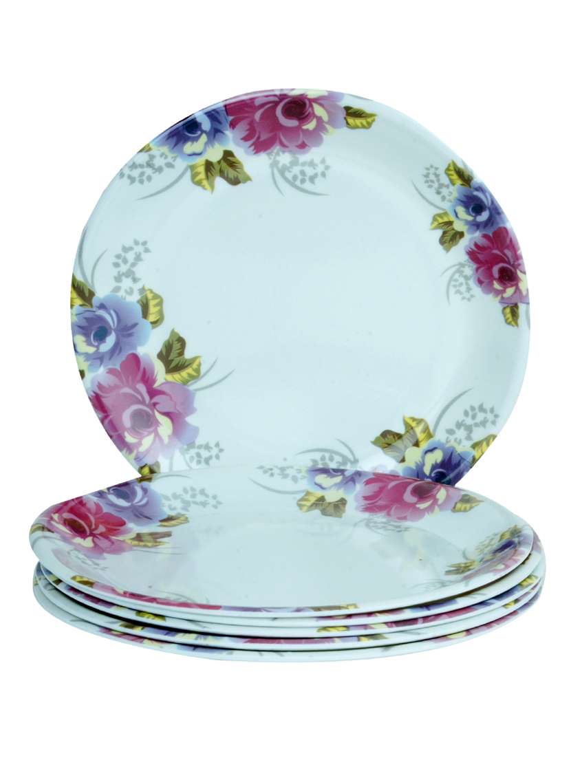 set of 6 kjaggs half plate floral print -melamine