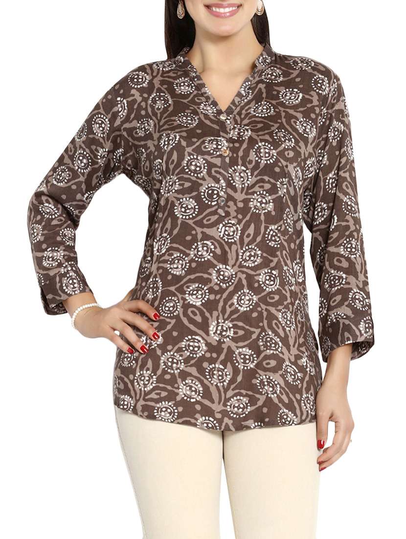 brown rayon regular tunic