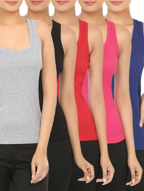 set of 5 solid camisole  - 12576876 -  Standard Image - 0