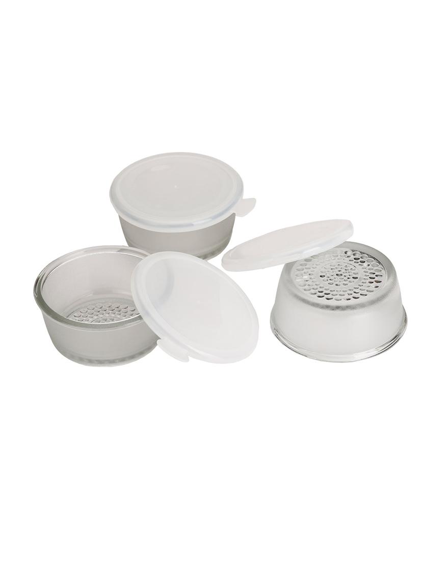 stylish glass transparent container set with lid - 12577084 - Standard Image - 2