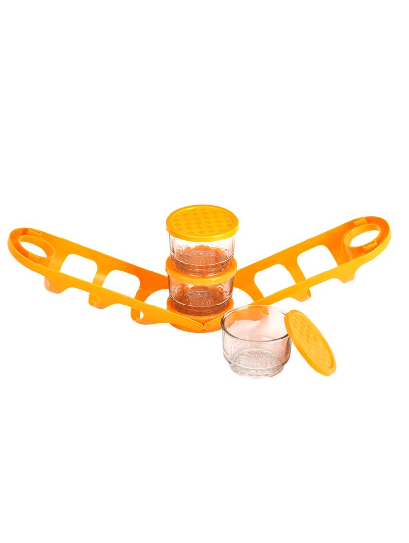 lakshya three piece colourful easylock tiffin - 12577105 - Standard Image - 2