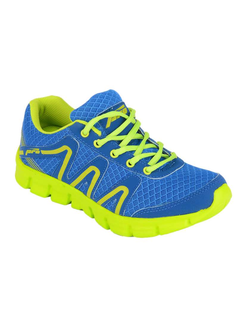 blue faux leather sport shoes