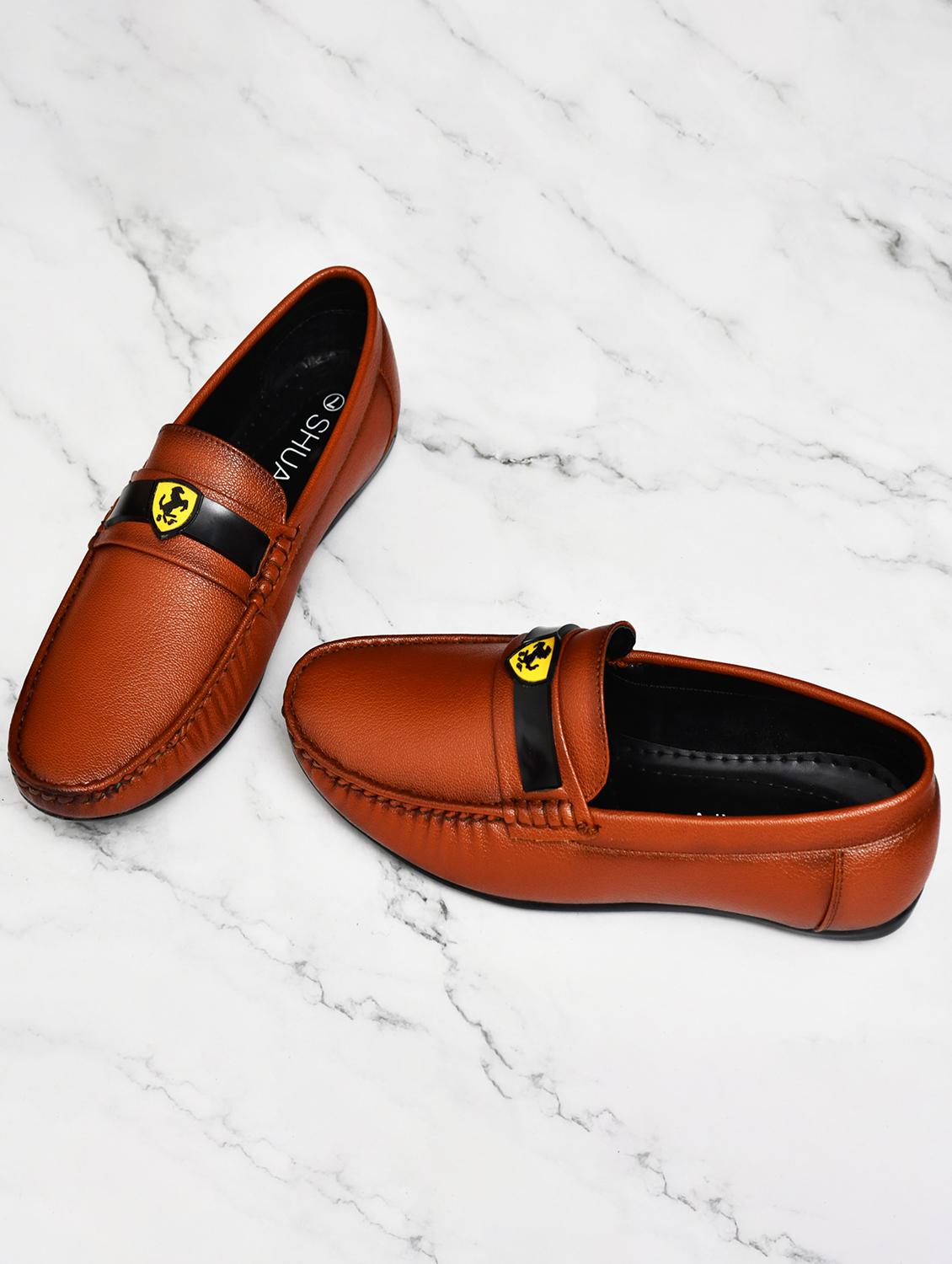 tan leatherette slip on loafer - 12581783 - Standard Image - 2