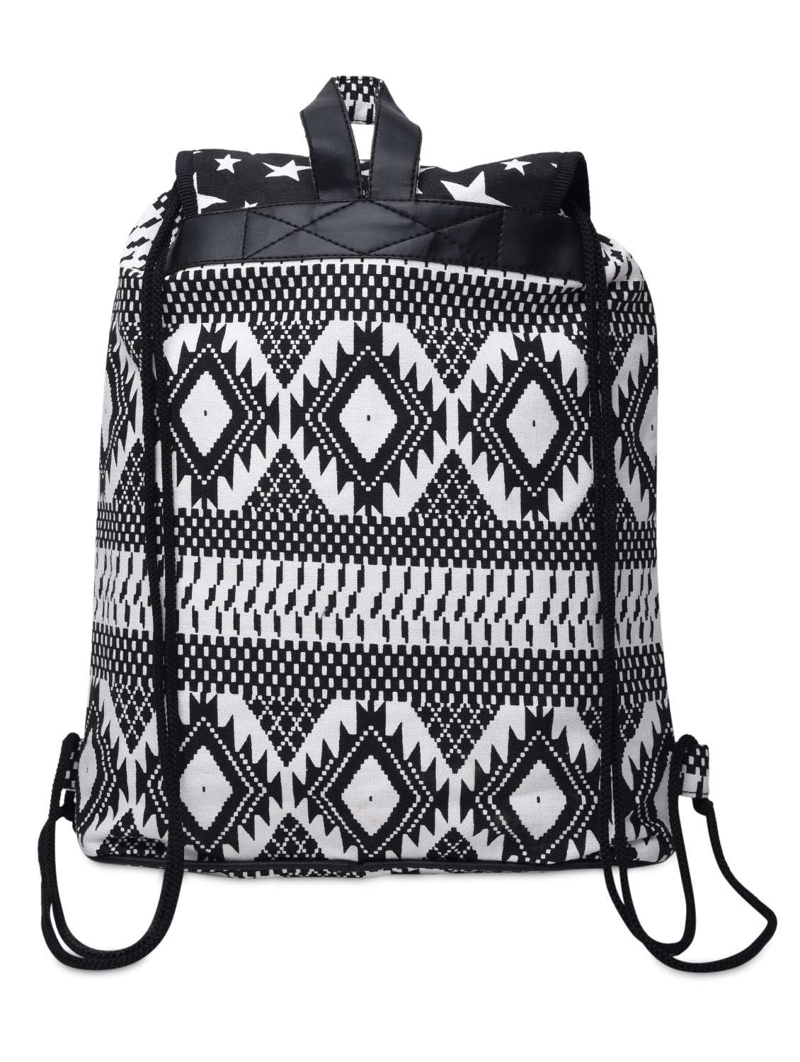 black and white cotton canvas printed backpack - 1258428 -  Standard Image - 2