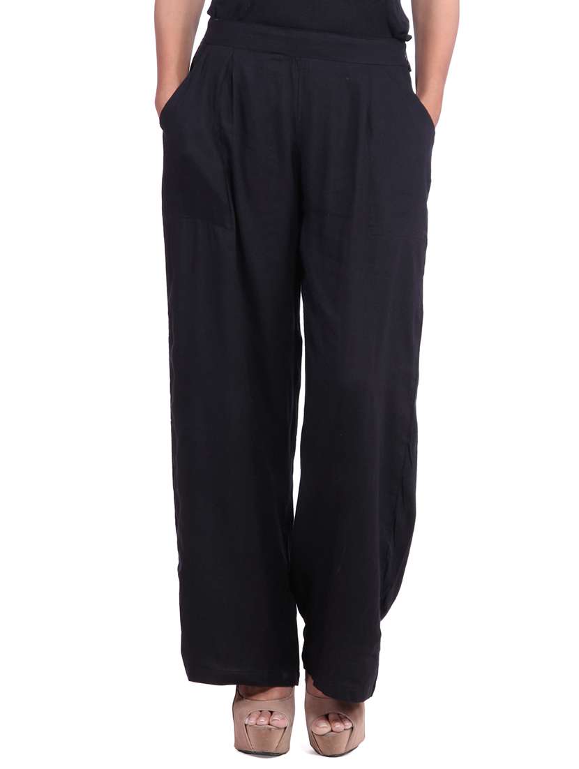 black viscose palazzos