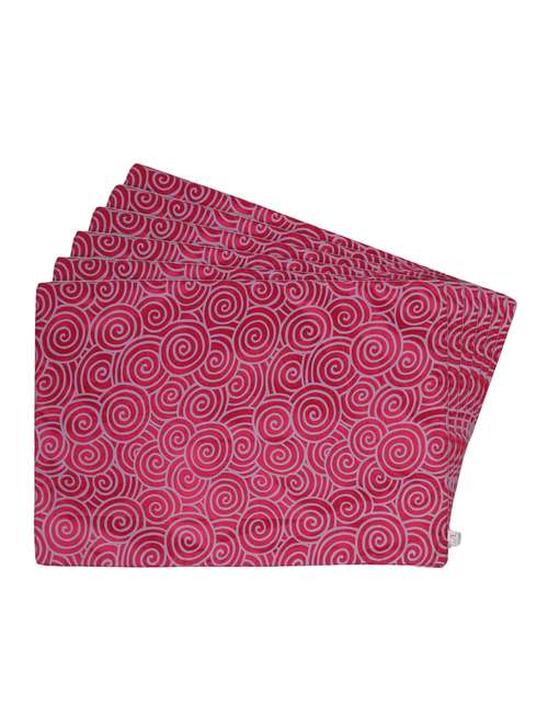 pink printed reversible placemats for dining table - unique designs both sides - set of 6 - 12590060 - Standard Image - 0