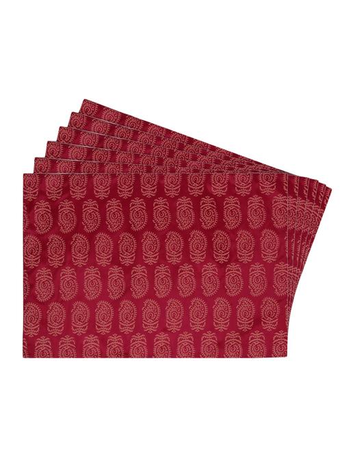 pink printed reversible placemats for dining table - unique designs both sides - set of 6 - 12590071 - Standard Image - 0