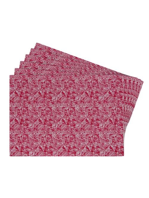 pink printed reversible placemats for dining table - unique designs both sides - set of 6 - 12590087 - Standard Image - 0