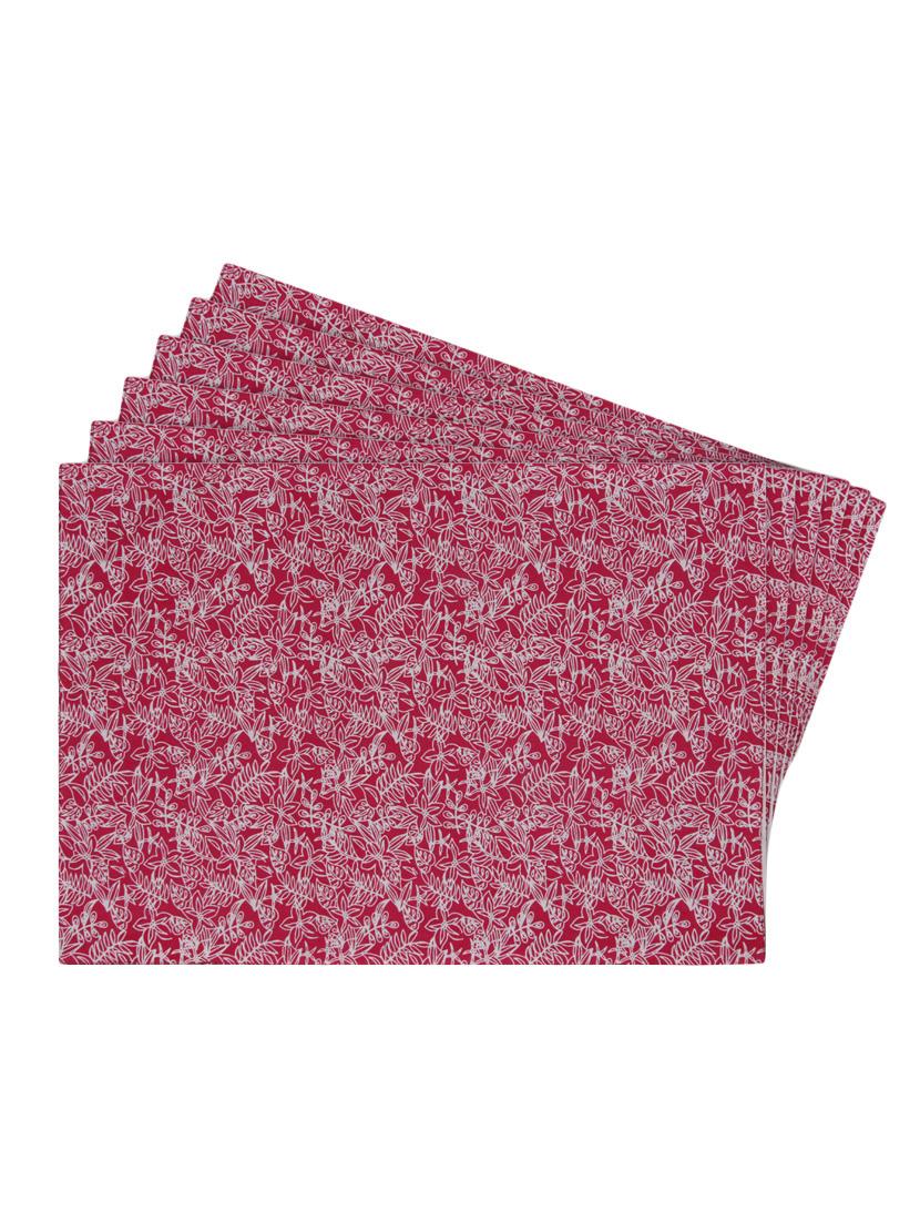 pink printed reversible placemats for dining table - unique designs both sides - set of 6 - 12590087 - Zoom Image - 0