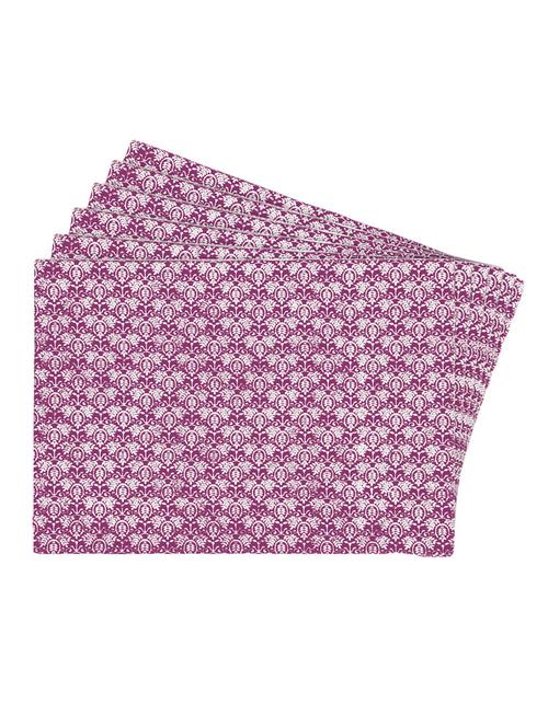 pink printed reversible placemats for dining table - unique designs both sides - set of 6 - 12590105 - Standard Image - 0