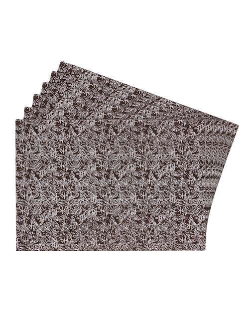 brown printed reversible placemats for dining table - unique designs both sides - set of 6 - 12590115 -  Standard Image - 0