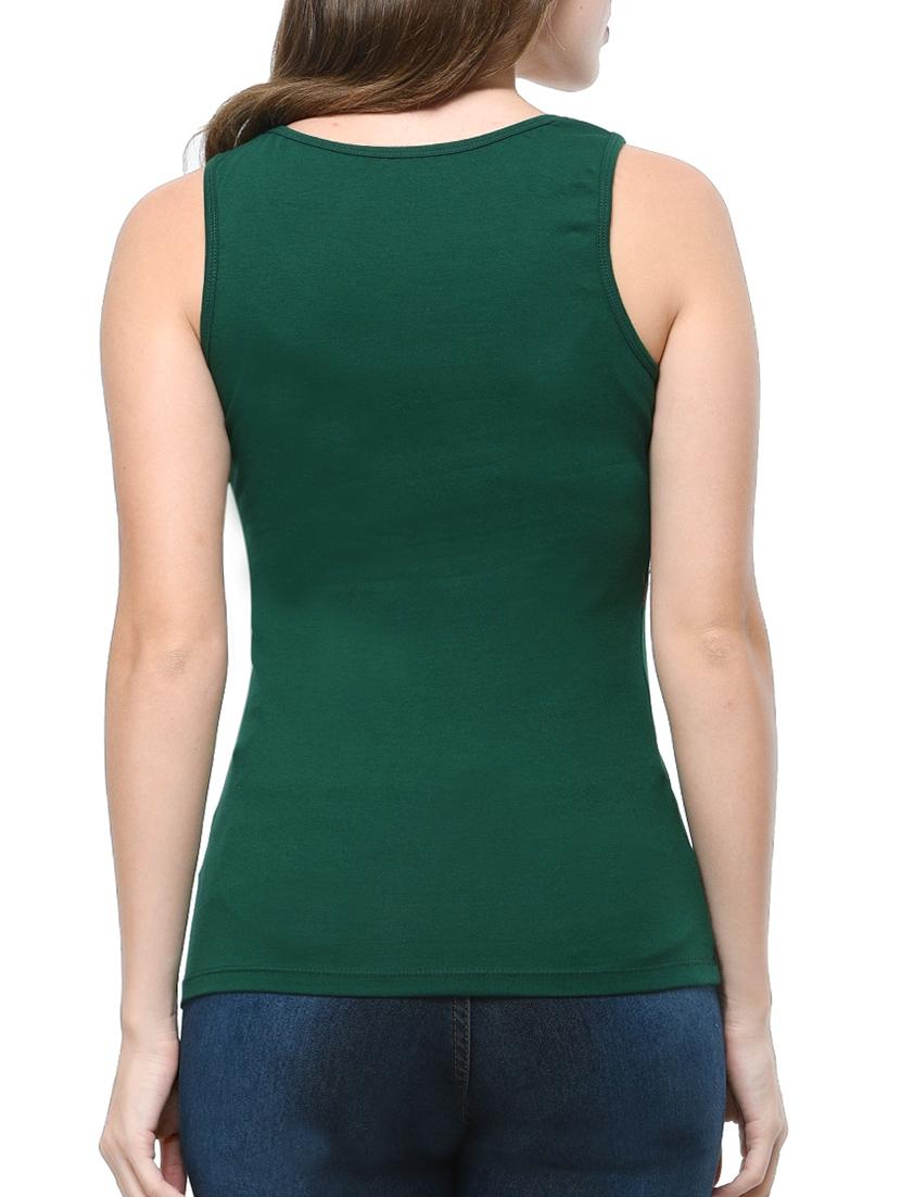 dark green cotton tank tee - 12593619 - Standard Image - 2
