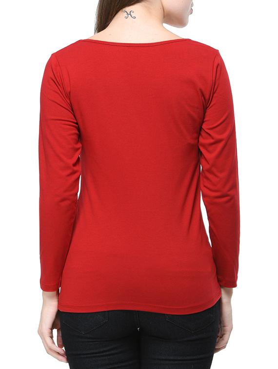 red solid cotton tee - 12593651 - Standard Image - 2
