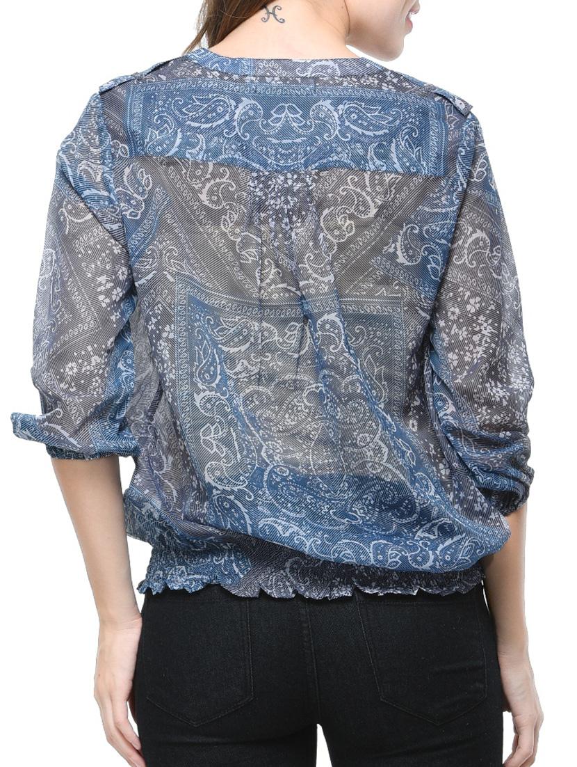 blue printed georgette top - 12593672 - Standard Image - 2