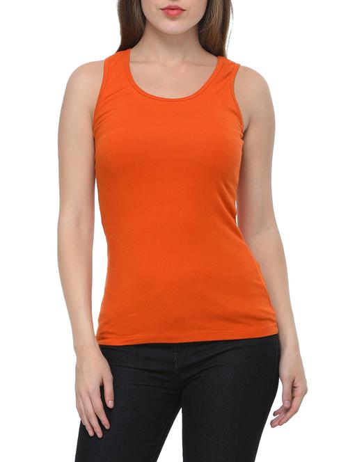 orange cotton tank tee - 12593928 - Standard Image - 0
