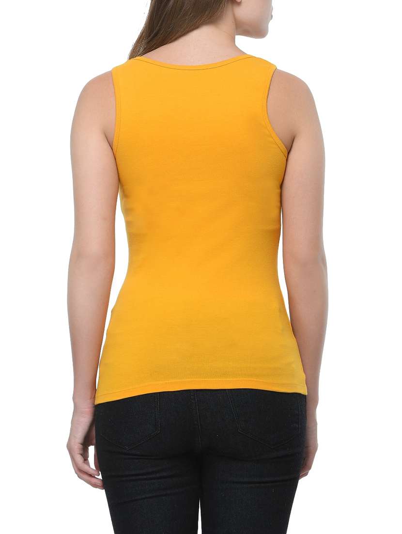 yellow cotton tank tee - 12593929 - Standard Image - 2