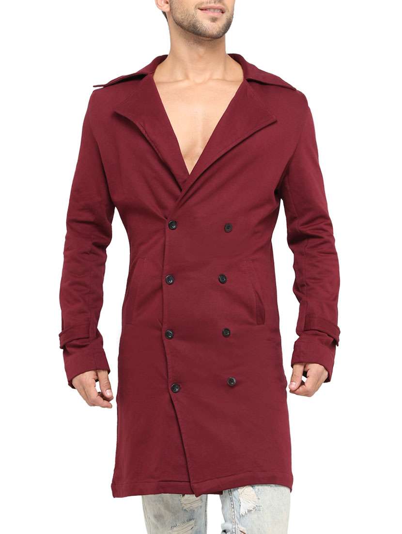 red fleece casual blazer