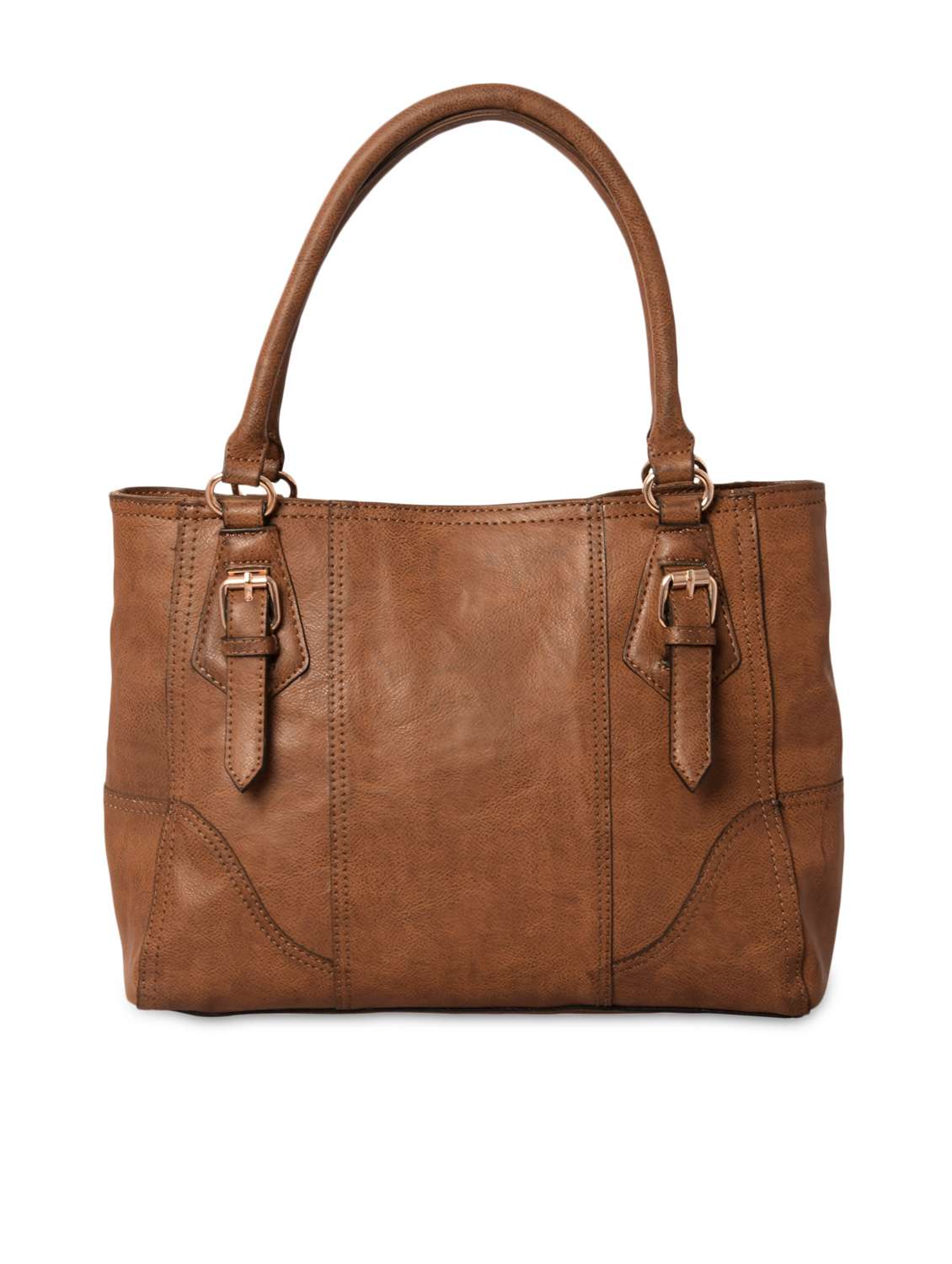 brown leatherette handbag